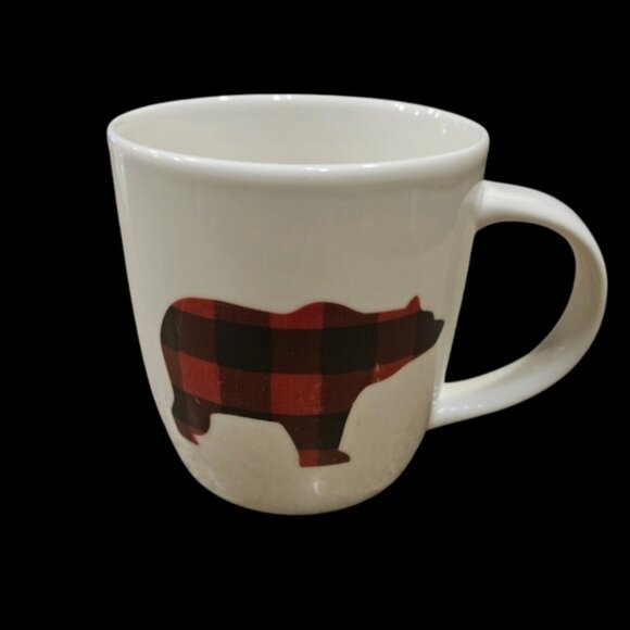 Black Red Plaid Mama Bear 12 oz Coffee Lodge Mug by Tag Stoneware - Picture 2 of 7